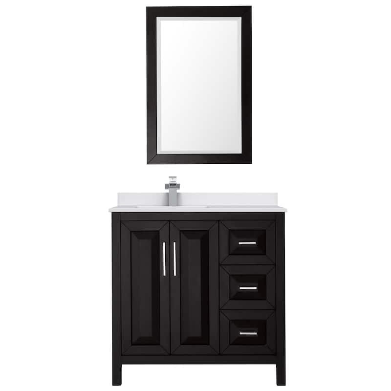 Daria 36-inch Single Vanity, Cultured Marble Top, 24-inch Mirror