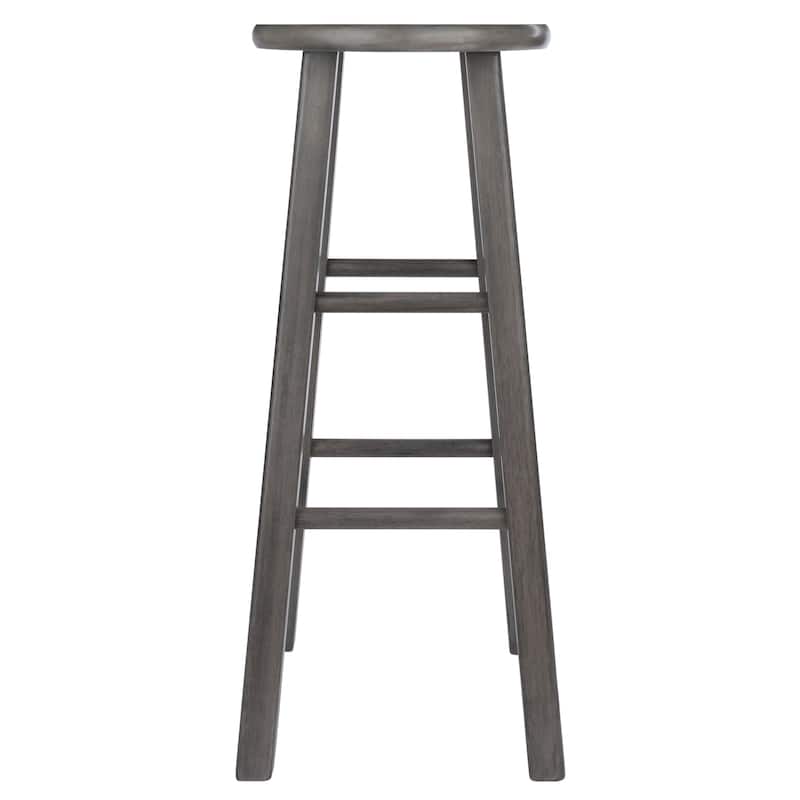 Ivy Square Leg Bar Stool, Rustic Oyster Gray - 13.6 x 13.6 x 29.1 inches