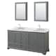 Option Dark Gray, Chrome, White Carrara Marble Top
