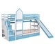 preview thumbnail 7 of 46, Castle Bunk Bed with Slide & Storage Stairs, Wooden Storage Bedframe