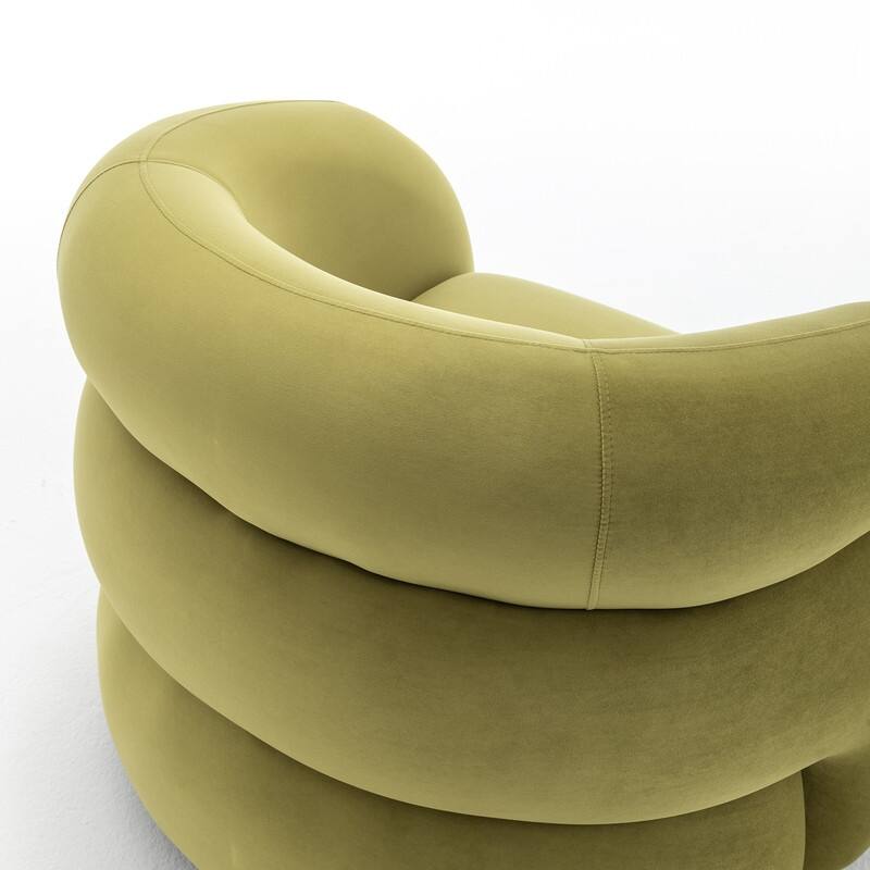 SEYNAR Modern Glam Velvet 360 Degree Swivel Accent Armchair with Tufted Back