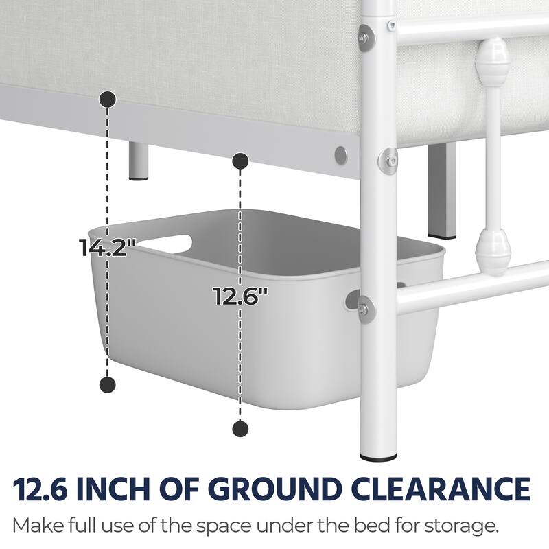 Yaheetech Classic Iron Bed Metal Bed Frames with High Headboard