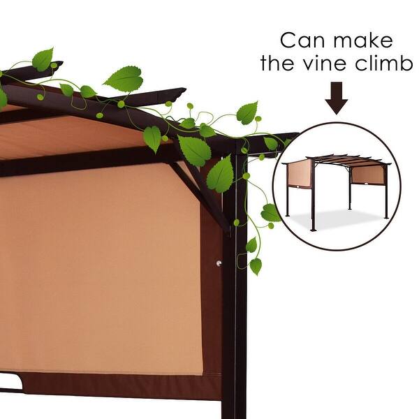 Shop Gymax 12 X 9 Pergola Kit Metal Frame Gazebo Canopy Cover Patio Overstock 21211346
