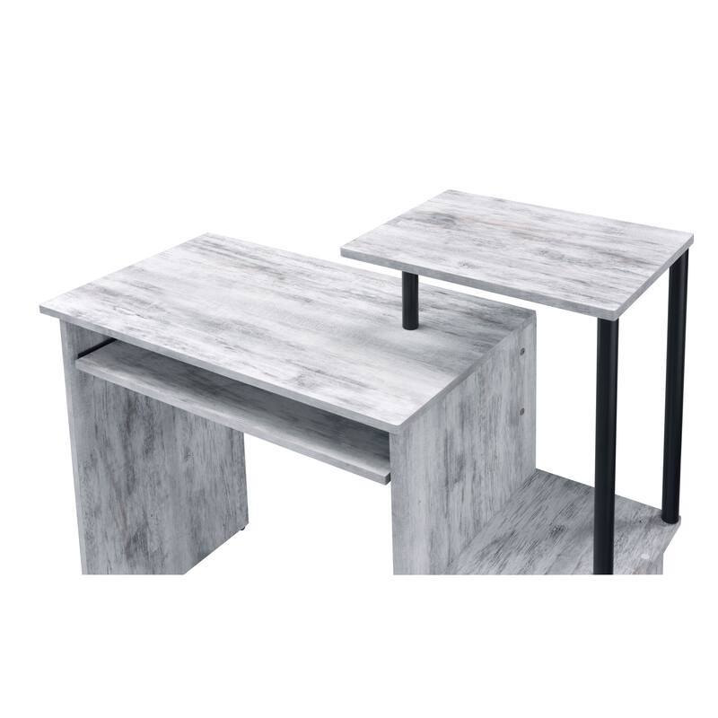 Lyphre Antique White & Black Finish Computer Desk