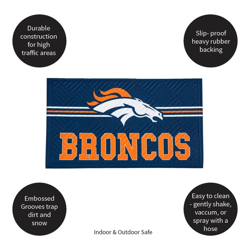 28 in. x 16 in. Embossed Mat, Cross Hatch, Denver Broncos