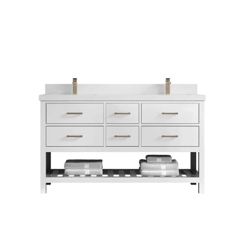 Willow Collections 60 in. W x 22 in. D Parker Double Sink Bathroom Vanity with Countertop