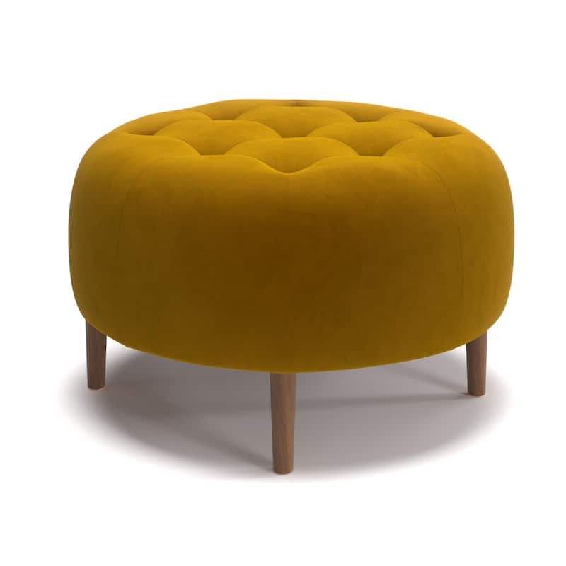 Bloomfield Round Performance Velvet Ottoman
