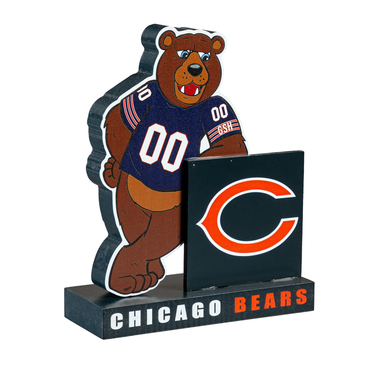 8 in. Wooden Mascot Statue with Team Logo, Chicago Bears