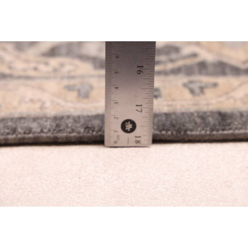 ECARPETGALLERY Hand-knotted Mirzapur Charcoal Wool Rug - 8'0 x 9'11