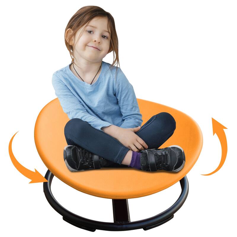 KIds Sensory Swivel Chair For Children With Autism, Sensory Toys For Children With ADHD, Training Body Coordination, Orange - Orange