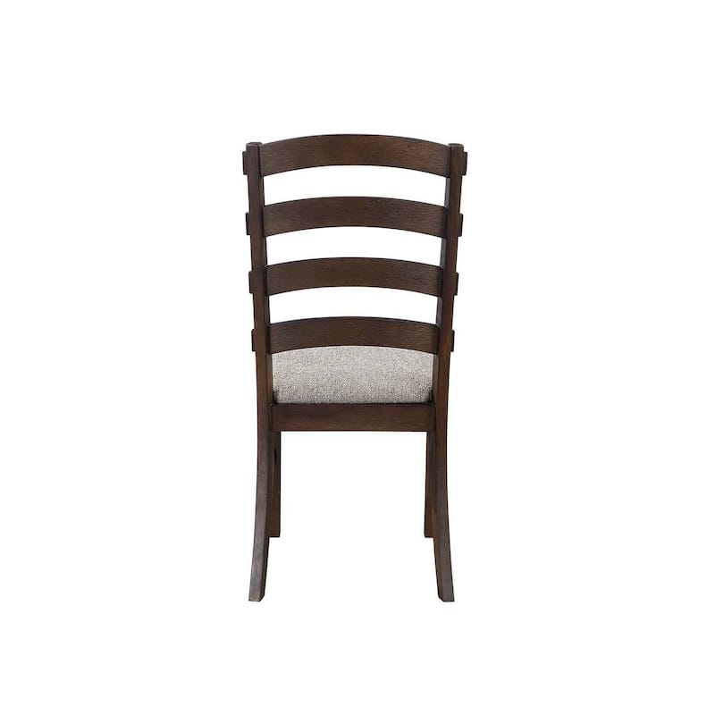 Brown/Gray Fabric Upholstered Wood Frame Dining Chair, Set of 2, Sturdy Dining Chair for Dining Rooms - 20.5