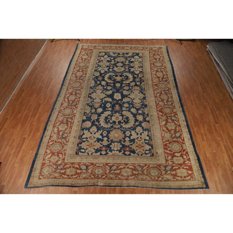 Pre-1900 Antique Vegetable Dye Sultanabad Persian Wool Carpet - 10'9" x 18'10"
