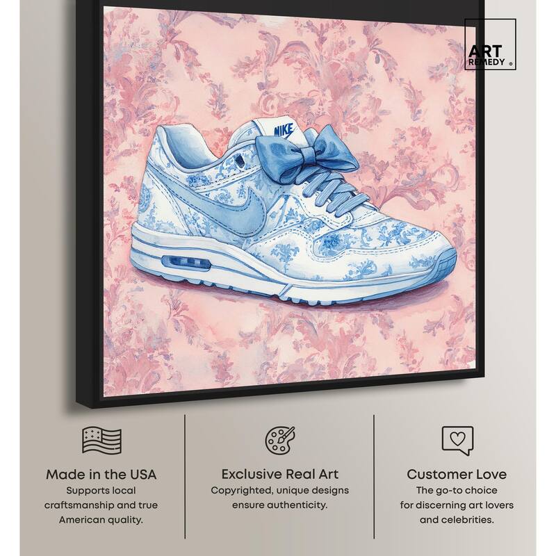 Blue Bow Sneaker II Canvas by Art Remedy