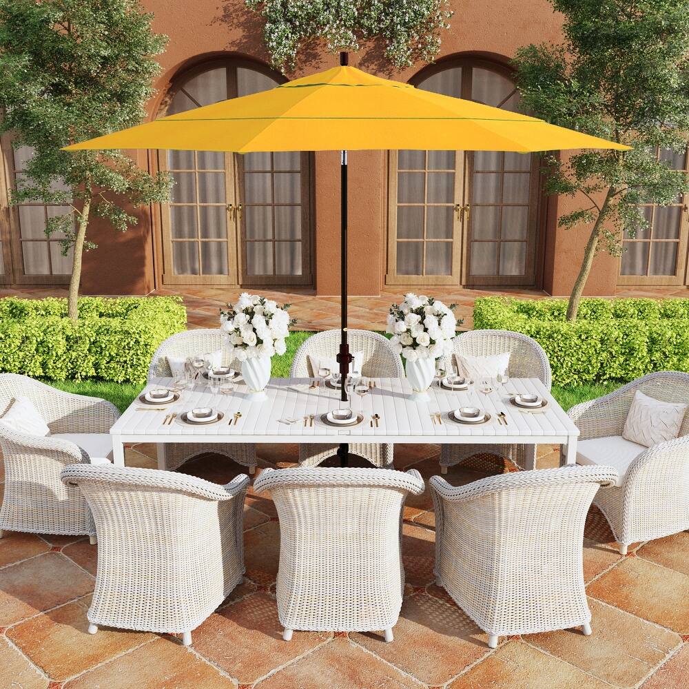 California Umbrella 11' Rd Golden State Series Patio Umbrella Bronze Aluminum Frame Crank Lift Collar Tilt Sunbrella