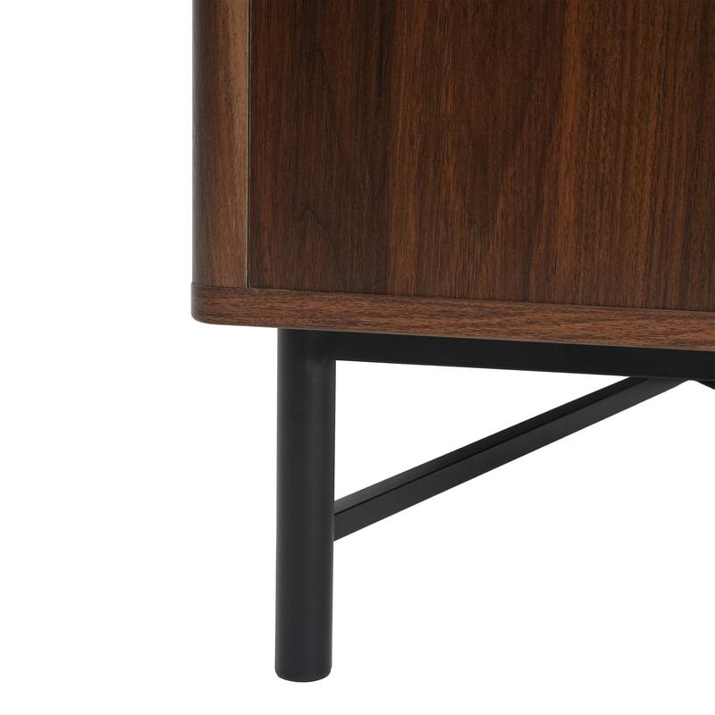 Functional 4-Door TV Cabinet - 2 Storage Spaces, Adjustable Shelves, Ideal for Living Room Organization, Chestnut