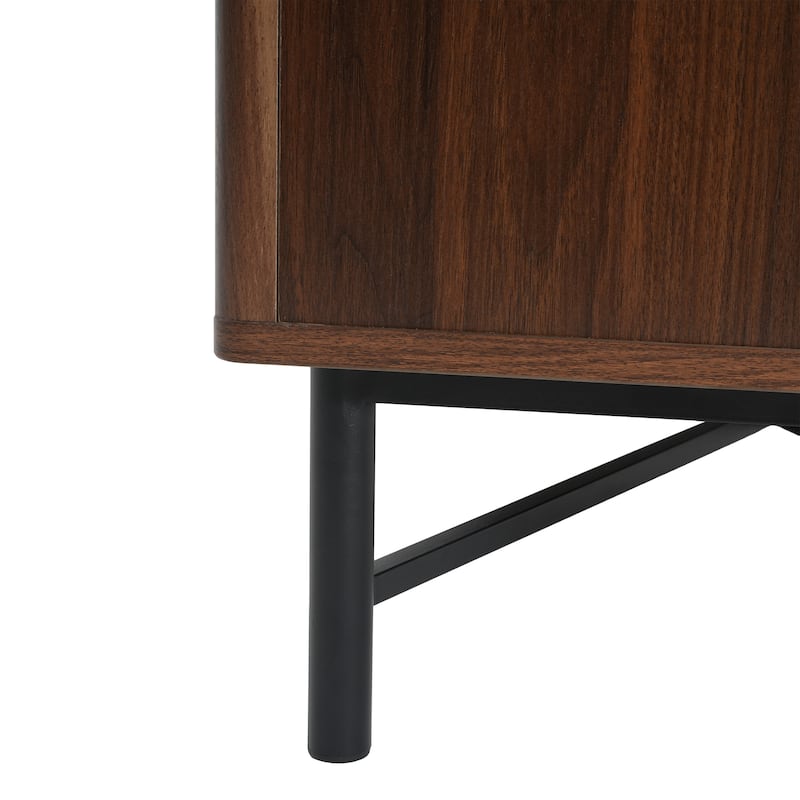 Wood TV Stand with 4 Doors, Media Console with 2 Adjustable Shelves, Large Capacity Entertainment Center