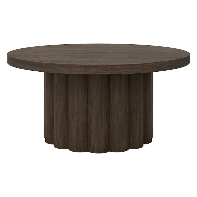 Olie 32" Wide Round Fluted Coffee Table - 32" Wide