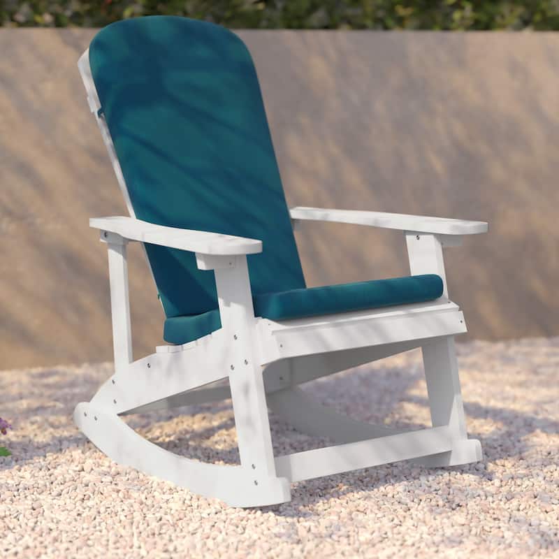 Indoor/Outdoor Rocking Adirondack Chairs with Cushions - Set of 2 - 29.5"W x 37.75"D x 39.5"H