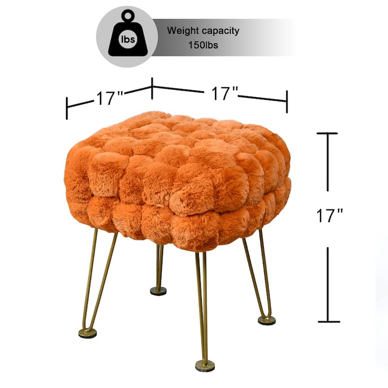 FoxFauxFur Pouf Stool