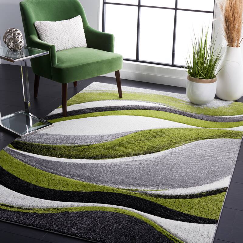 SAFAVIEH Hollywood Deep Mid-Century Modern Abstract Rug - 9' x 12' - Grey/Green