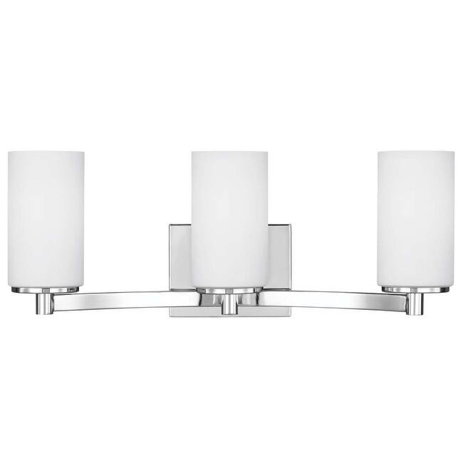 Bellevue Hamel 3 Light 21" Wide Vanity Light with Etched Glass Shade - Chrome