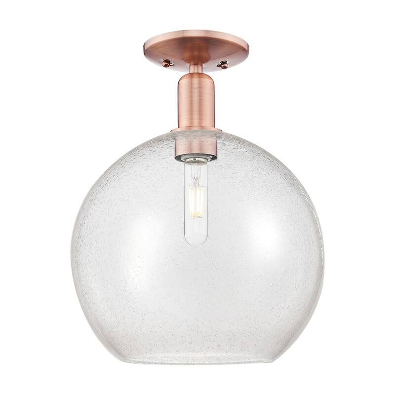 Innovations Lighting 716-1C-16-12 Athens Semi-Flush Athens 12" Wide - Antique Copper / Seedy