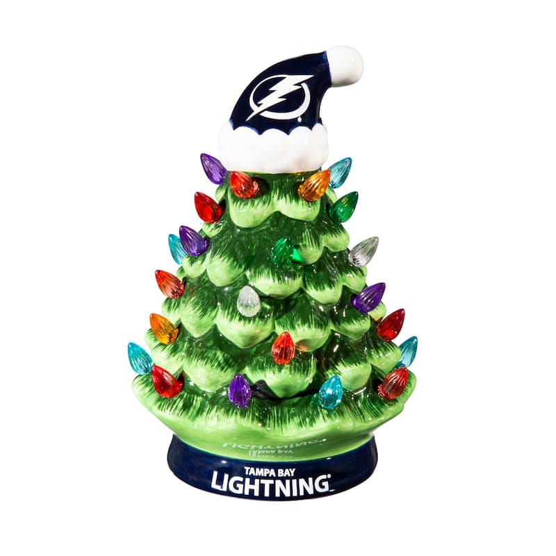 8" LED Ceramic Tabletop Christmas Tree, Tampa Bay Lightning