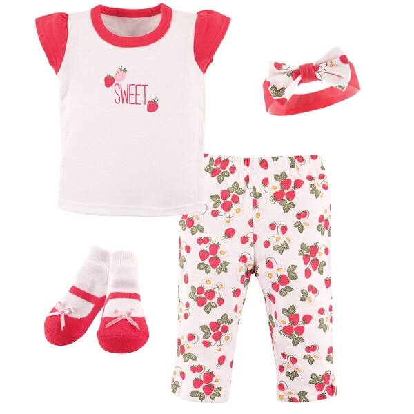 slide 1 of 1, Hudson Baby Infant Girl Layette Boxed Giftset, Strawberries, 0-3 Months - Strawberries 0-3 Months - Strawberries