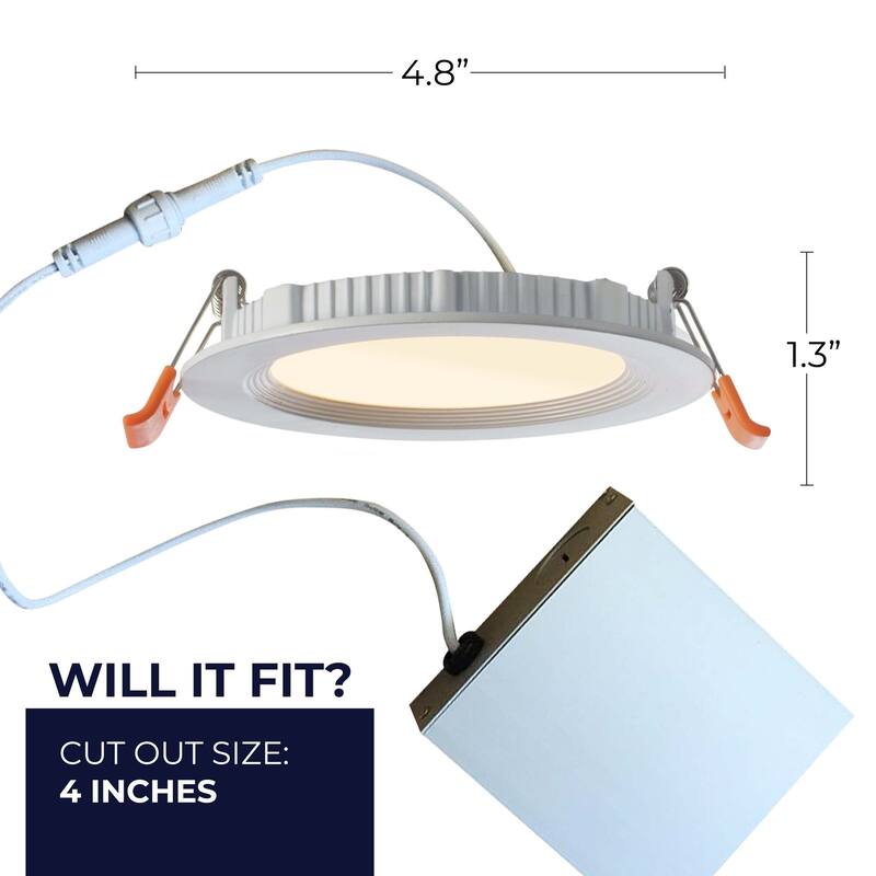 Bulbrite Pack of (2) LED 4" Round Recessed Downlight Fixture with Metal Jbox, 65W Equivalent