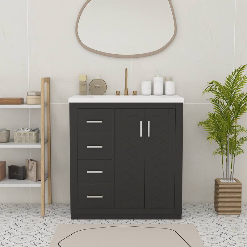 30" Bathroom Vanity with Ceramic Sink