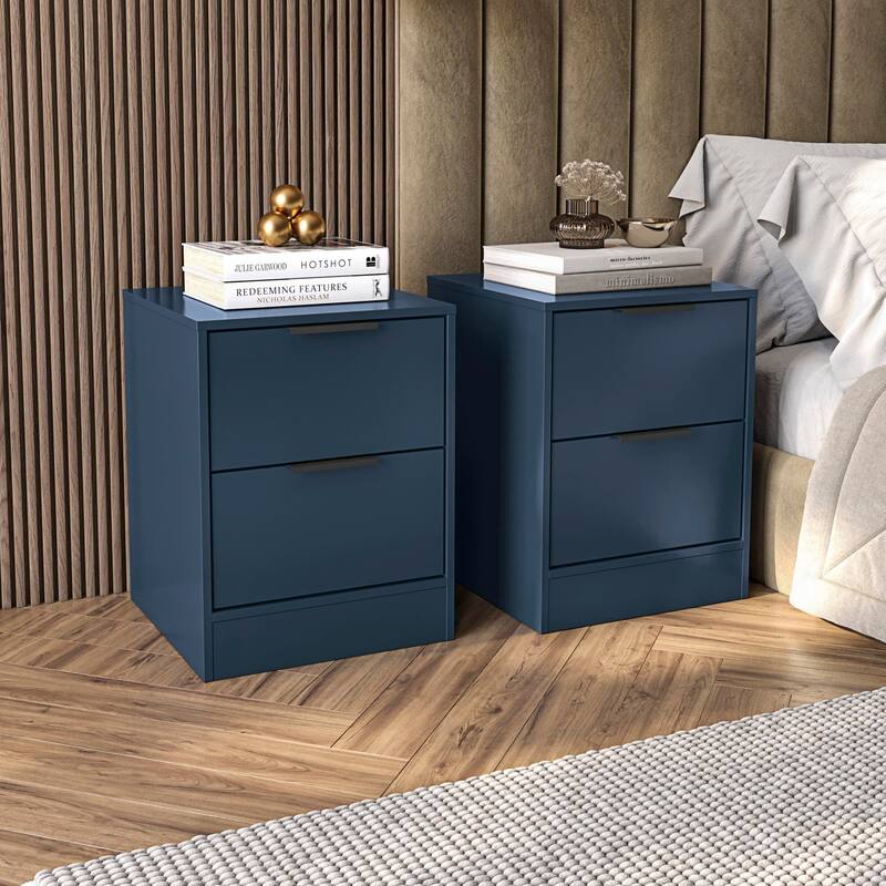 Nelson 2-Drawer Nightstand Set (2 Units) – Modern and Functional Design