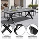 preview thumbnail 21 of 39, 11/13-Piece Outdoor Aluminum Dining Table Set Rectangular Table with Umbrella Hole and Stackable Chairs