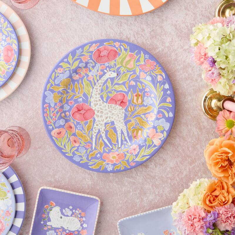 Certified International Menagerie 13" Round Platter - 13.00"L x 13.00"W x 1.00"H