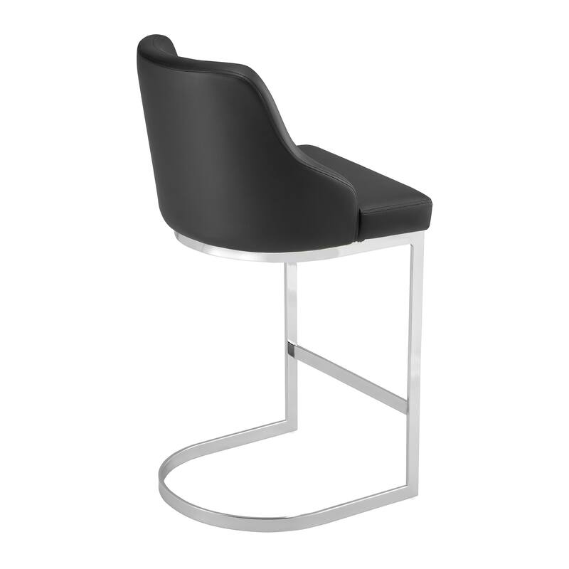 Velvet/Faux Leather Barstool, Counter Height Stools Set of 3 - 18.9"W x 20.5"D x 36.6"H