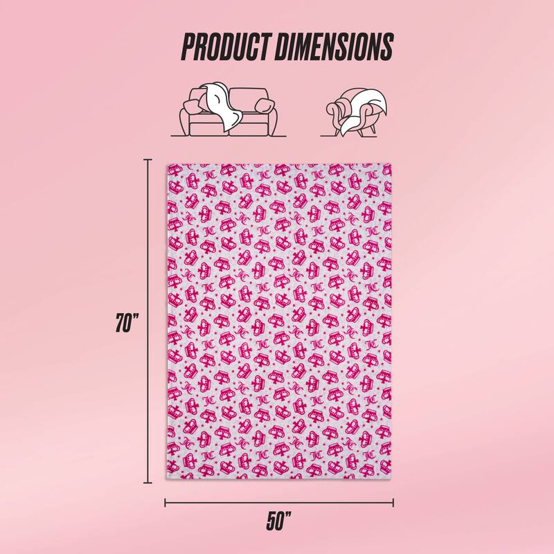 Juicy Couture 50"x70" Plush Kids Throw Blankets