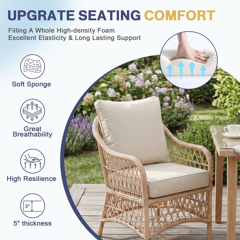 Aoodor Outdoor Seat/Back Cushion Set of 2