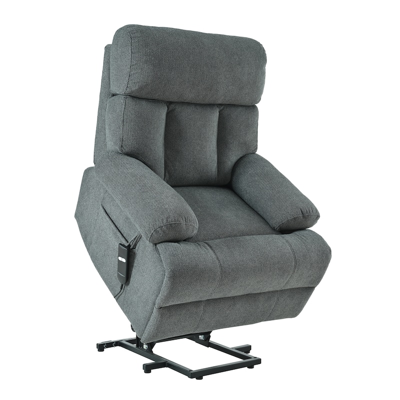 Oversized Power Lift Recliner Chair For Elderly,Reclining Sofa Chair With Remote Control,Side Pocket,Spacious Seat