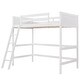preview thumbnail 12 of 11, White Twin Solid Wood Loft Bed with Ladder & Fence