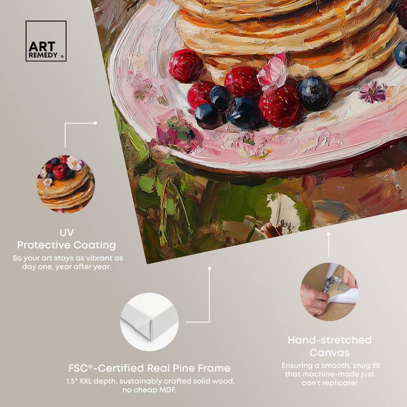 Raspberry Pancakes II Canvas by Art Remedy, Gallery Wrapped