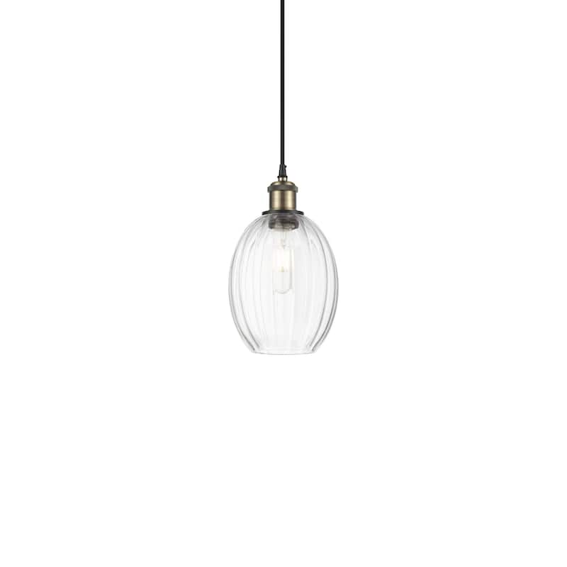 Innovations Lighting 516-1P-11-7 Preston Pendant Preston 7" Wide Mini - Black Antique Brass / Clear