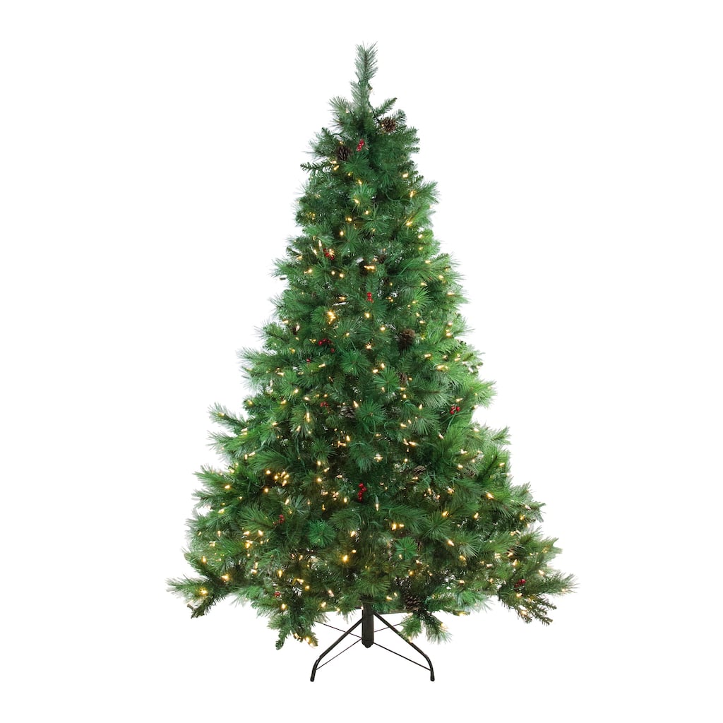 7.5' Full Denali Mixed Pine Artificial Christmas Tree Dual LED Lights - 7.5 Foot