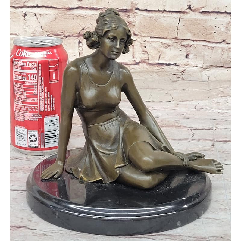 Bronze Art Deco Style Figural Elegant Woman Hand Made Statue Sculpture