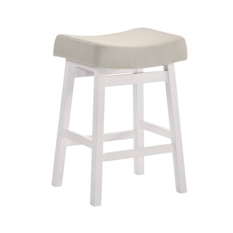 Lenon Modern Farmhouse Backless Bar Stool, Saddle Counter Stool with Upholstered Seat