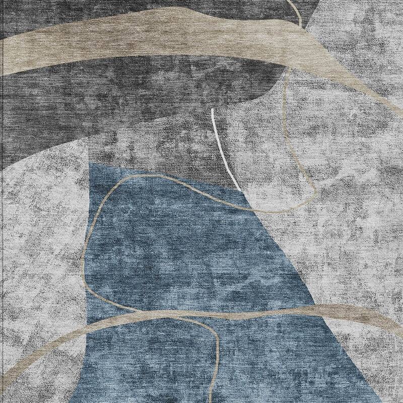 HomeRoots Abstract Transitional Rectangle Outdoor Rug