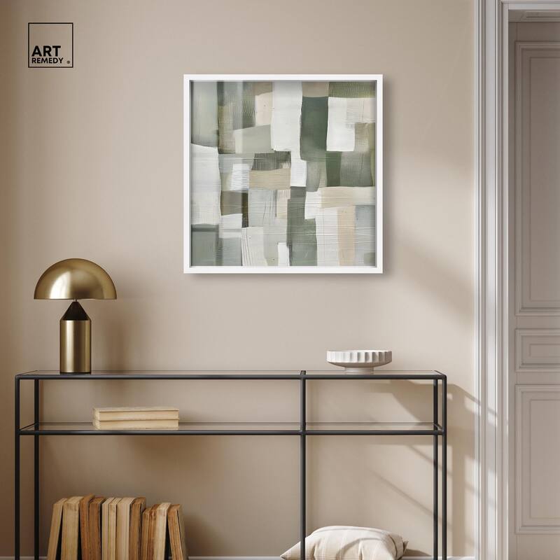 Pale Jade Green I Shadowbox by Art Remedy