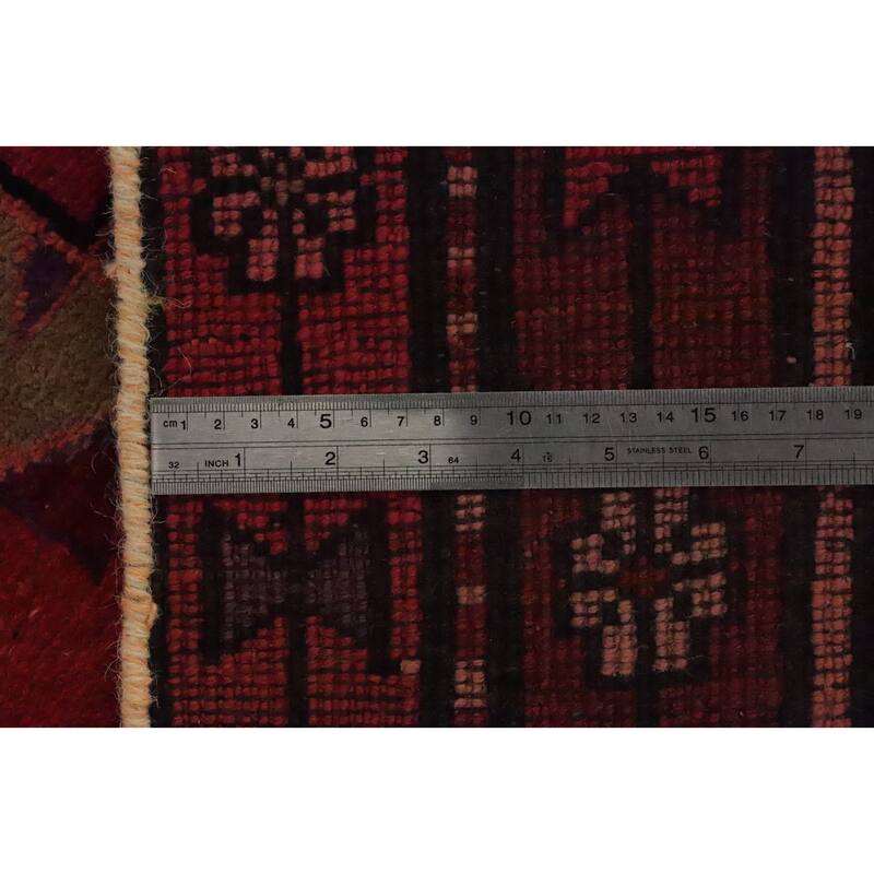 Hand Knotted Oriental 100% Wool Carpet Traditional Tribal Red Ardebil Runner Rug - 11' 3'' X 3' 5''