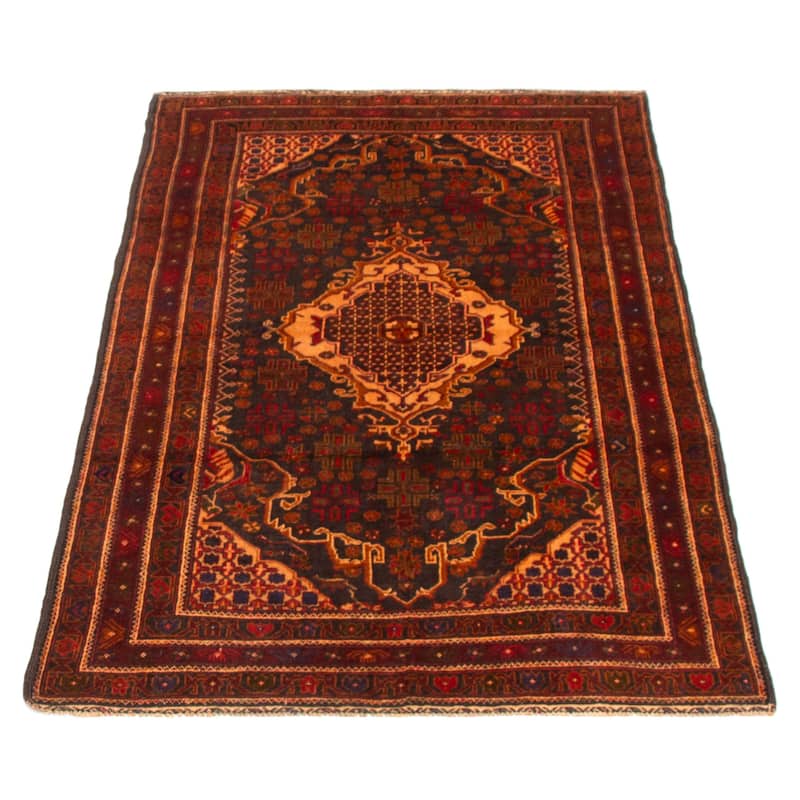 Teimani Black Rug 3'8" x 6'5" - 3'8 x 6'5