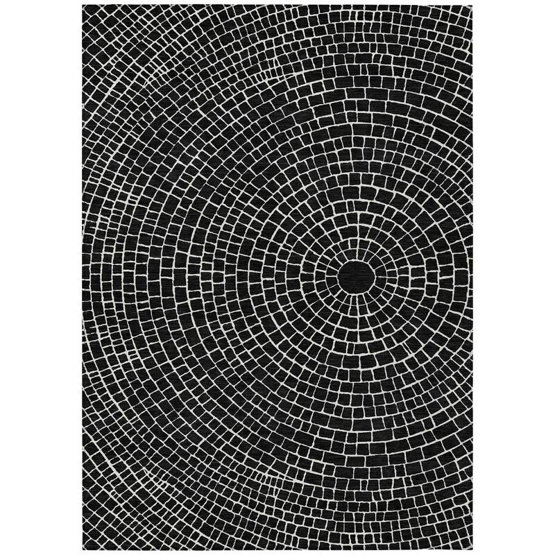 Machine Washable Indoor/ Outdoor Modern Gravity Chantille Rug