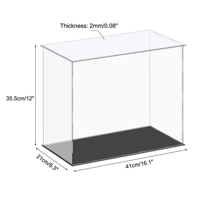 Acrylic Display Case Plastic Box Cube Storage Small Assemble Showcase - 16.1x8.3x12 Inch