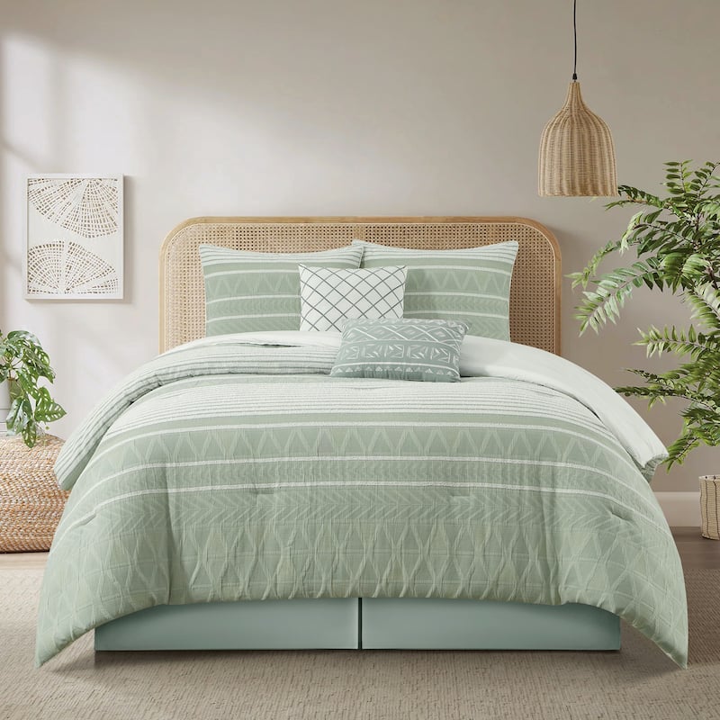 Nanshing Athena 6 Piece Contemporary Geometric Comforter Set